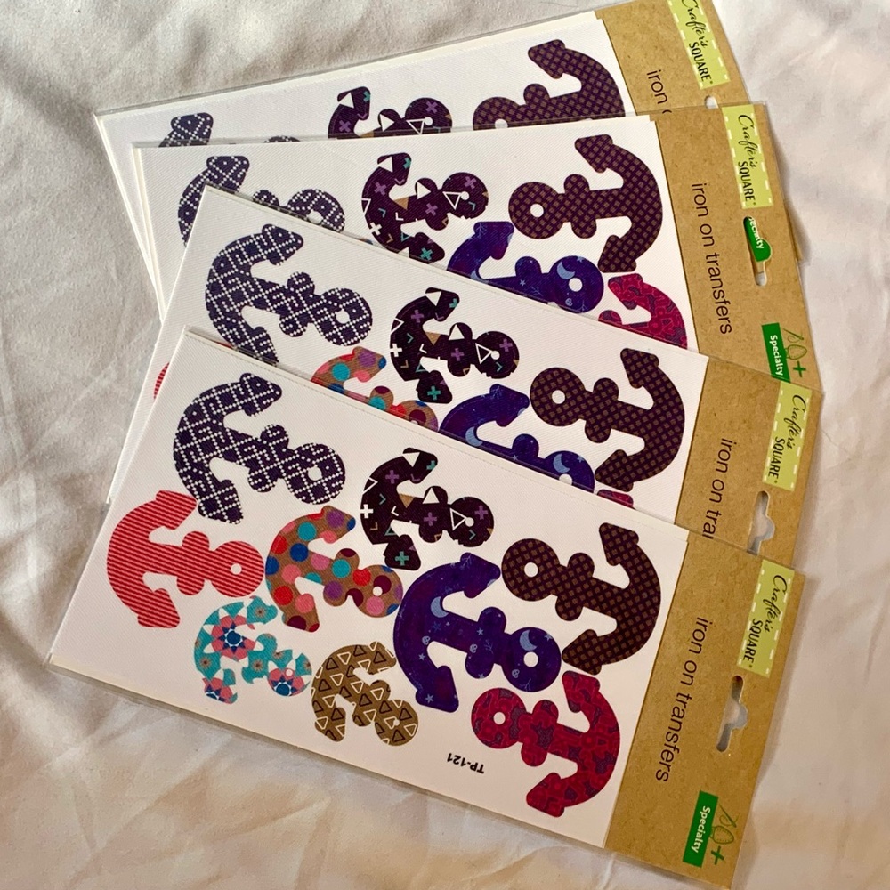 Anchor Iron-On Transfers - Multi Color Anchors (Set of 4)